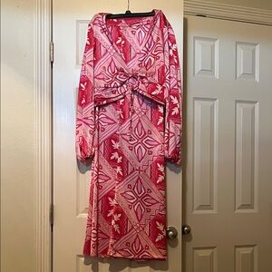 Caroline Constas Vibrant Pink Patterned Two Piece Set